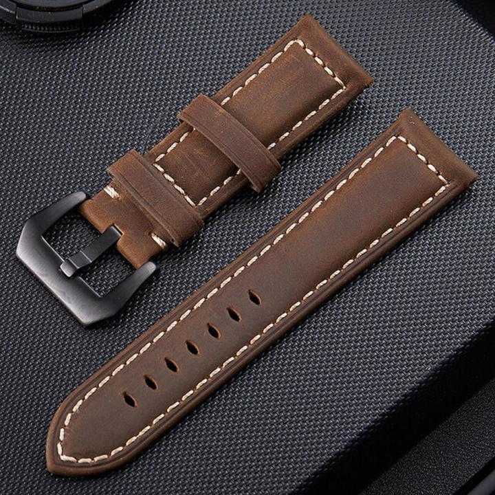 Watch Strap for 20mm 22mm 24mm 26mm Leather Flat Head Universal Watchbands Double-sided First Layer Cowhide Watch Strap Waterproof Leather Watch Accessories