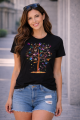 Sky blue Fashionable Tops Ladies Short Sleeve Casual Girls Print Cotton New T-Shirt For Women.