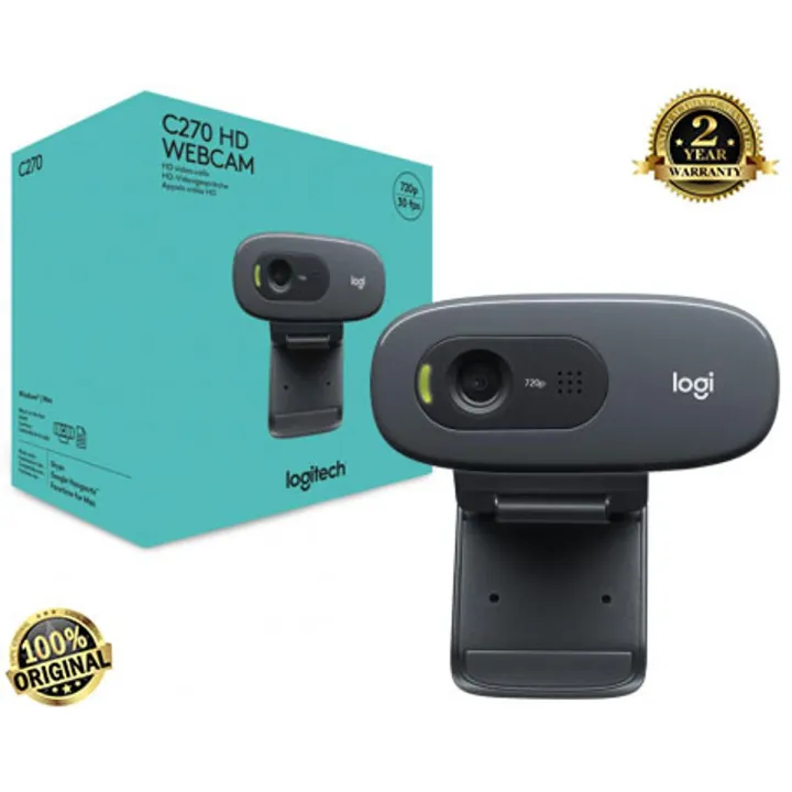Logitech%20C270%20HD%20Webcam,%20HD%20720p/30Fps,%20Widescreen%20HD%20Video%20Calling,%20HD%20Light%20Correction,%20Noise%20Reduction%20MICPC/Laptop/Tablet-Black%20-%20Cc%20Camera%20-%20Image%202