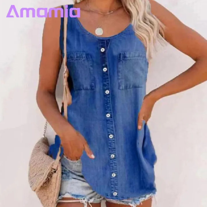 Amamia%20Denim%20Blouse%20Arc%20Hem%20Sleeveless%20Floral%20Print%20Denim%20Blouse%20-%20Image%209