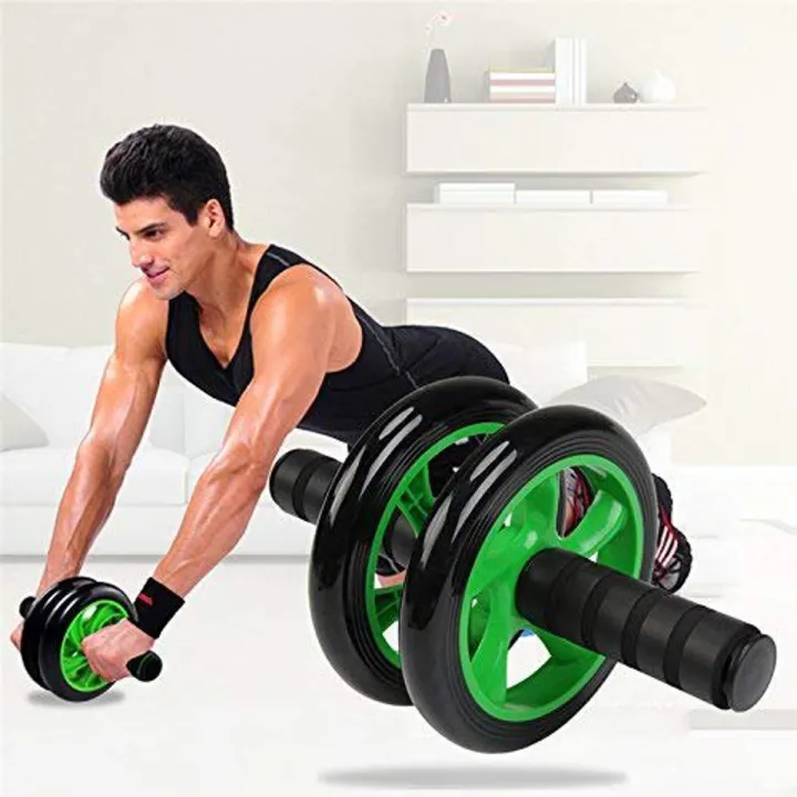 Total Body Fitness Double Roller Exercise Wheel - Green and Black - Jim Product