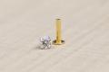 14-K Carat Pure Nose Pins with D-Cut Stone Nose Ring for Women and Girl CD:A20 - Exquisite and Elegant Nose Pin.