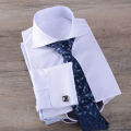 Classic French men's long sleeved shirt with contrasting colla retro gentleman collar white collar boss shirt for men. 