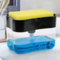 Kitchen Liquid Soap Pump / Dispenser Sponge Holder Press Countertop Rack With Sponge Holder / Kitchen Cleaner Tool / Dish Soap And Sponge / dish washer / Dish Cleaner / dish Liquid Pump. 