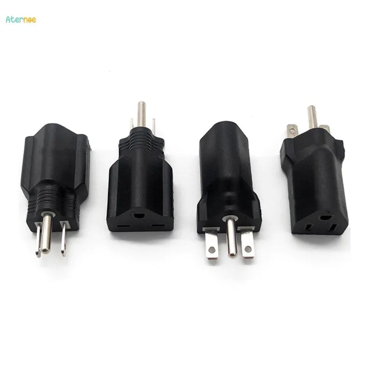 Portable 110-120V to 220-240V Plug Adapter Black 5-15P To 6-15R