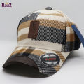 Unique Shape Gyoufu Leather Logo Big Check Premium Fabrics Baseball Cap.