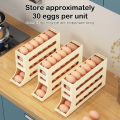 4-Tier Automatic Egg Rolling Dispenser for Fridge Large Capacity Storage Box for 30 Eggs.