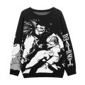 Mens Hip Hop Streetwear Harajuku Sweater Vintage Retro Japanese Style Anime Death Note Knitted Sweater Autumn Cotton Pullover. 
