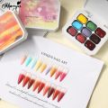 Monja 9 Colors/box Nail Art UV Gel Pat Painting Drawing Gels Quick Dry No-wipe Colors Gradient Paint-Drawing Changing Soak Off Polish DIY Manicure Design Decor Tools. 
