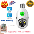 Motion detection Dual Lens and single lense 3 mega pixel V380 PTZ Bulb IP camera night vision home WIFI IP security camera. 