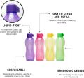 1 Pieces Screw Cap Tupperware Multicolor Aquasafe Reusable Round Water Plastic 1000 ML Bottles. 