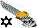 TOLSEN 9Pcs Torx Extra Long Arm Allen Hex Key Set (T10/T15/T20/T25/T27/T30/T40/T45/T50) Model: 20057. 
