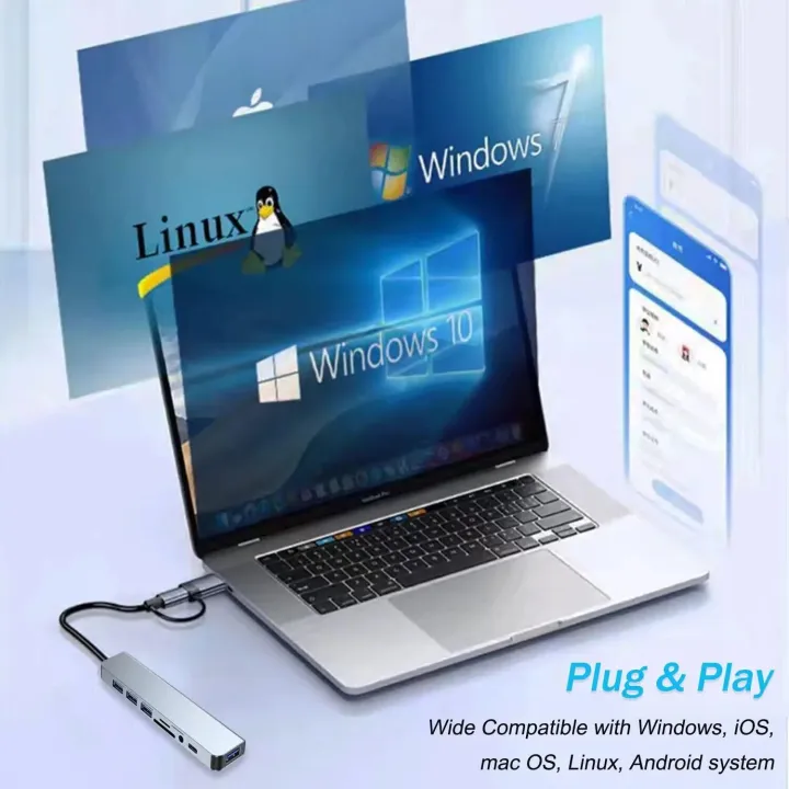 7%20IN%201%20USB%20C%20HUB%20Type%20C%20Splitter%20Thunderbolt%203%20Docking%20Station%20Laptop%20Adapter%20With%20For%20Macbook%20Air%20M1%20iPad%20Pro%20RJ45%20HDMI%20-%20Image%202