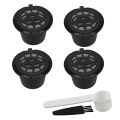 Coffee Filter Coffee Capsules Cup Reu For  4PCS With Spoon Brush. 