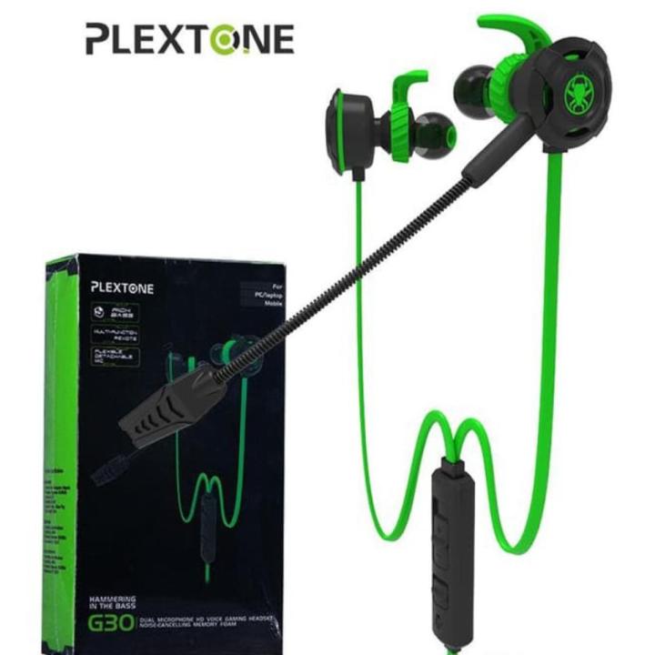 Plextone G30 3.5mm PC and mobile Gaming Headphone with Microphone Bass Noise Cancelling Earphone With Mic For Phone Computers