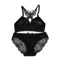 Women Push Up Butterfly Design Lingerie Lace Bra and Panty Set.