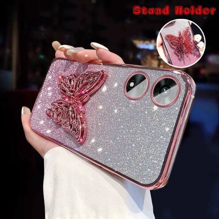 SEAHAI Cover per Oppo A17 / Oppo A17K, Custodia Protettiva Ultra Sottile ed Elegante in Silicone TPU + PC Duro, Glitter Bello Modelli Colorful Cover Antiurto Case - Ragazza Spaziale