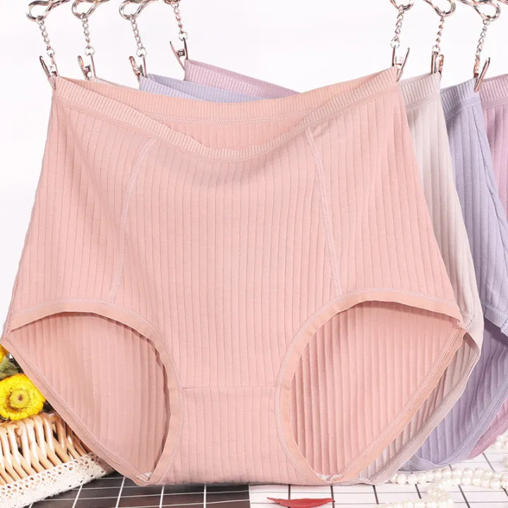 3Pcs/set%20Big%20Size%20XL~6XL%20High%20Waist%20Cotton%20Briefs%20Women's%20Lingerie%20Solid%20Panties%20Striped%20Underpants%20Breathable%20Underwear%204622%20-%20Image%205