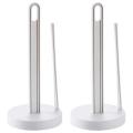 2X Toilet Kitchen Paper Towel Roller Tissue Holder Plastic Rack Desktop Floor Vertical Napkins Stand Bathroom Storage-1.