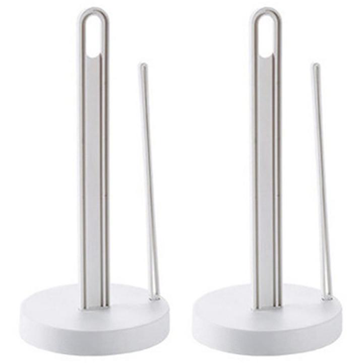 2X Toilet Kitchen Paper Towel Roller Tissue Holder Plastic Rack Desktop Floor Vertical Napkins Stand Bathroom Storage-1