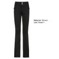 Low Waist Pockets Stretch Straight Skinny Denim Pants Flare Pants Streetwear for Daily Wear. 