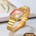 SKMEI 2190 Stainless Steel Strap Ladies Quartz Watch - Golden Color. 