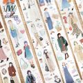 JIANWU 40mm*300cm Today’s Outfit Series Literary Character Material Decor Washi Tape Creative DIY Journal Collage Stationery.