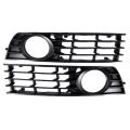 1 pair Fog Light Grille Front Lower Left Right Grid Grille for Audi A4 B6 Sedan 02-05. 