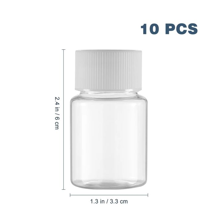10pcs%20Travel%20Size%20Plastic%20Bottles%20Empty%20Small%20Vials%20Screw%20Lid%20Refillable%20Containers%20for%20Powder%20Liquids%20(30ML)%20Ginger%20shot%20-%20Image%203