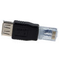 Female USB A to Male Ethernet RJ45 Plug Adapter New.
