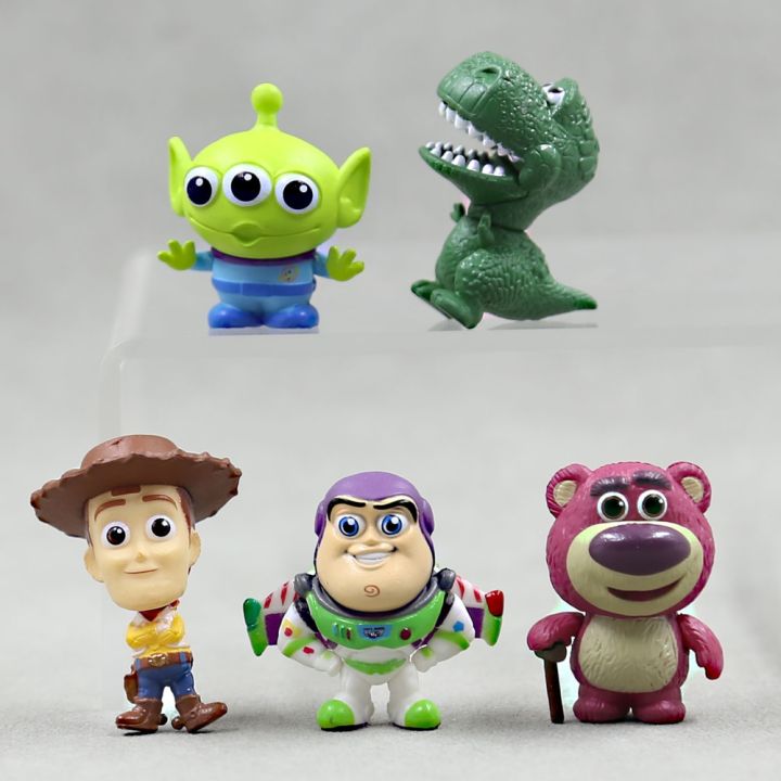 5Pcs Toy Story Scene Decoration Doll Model Toy Woody Buzz Lightyear Anime Cartoon Pvc Model Toys Car Ornaments Cartoon Dolls