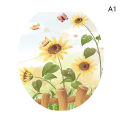 WC Pedestal Pan Cover Sticker Toilet Stool Commode Sticker Home Decor Bathroon Decor 3D Printed Flower View Decals Demoo. 