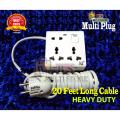 Multi Plug (Heavy Duty+Long lusting) 8 pin  Universal Socket and 20 Feet Longer Cable. 