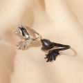 Romantic Demon And Angel Wings How To Train Your Dragon Shape Open Adjustable Couple Ring For Lover Valentine's Day Jewelry Gift. 