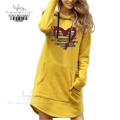 Hoodies Women Sweatshirt Dress Solid Autumn Winter Warm Loose Oversized Hoodie Female Pullover Long Length. 