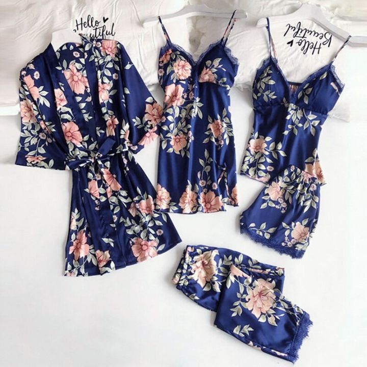 Pajamas%20for%20Women%20Pijama%205%20Pieces%20Set%20Sexy%20Ladies%20Pyjama%20Sleepwear%20Women%20Pajama%20Sets%20Sleep%20Lounge%20with%20ChPads%20Homewear%20-%20Image%204
