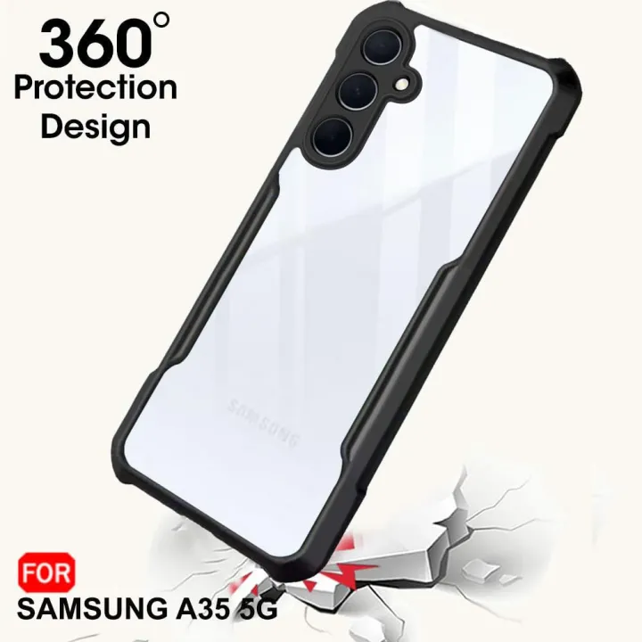 Samsung%20Galaxy%20A35%20Protective%20Black%20Border%20Crystal%20Clear%20Xundd%20Mobile%20Back%20Case%20Cover%20-%20Image%204