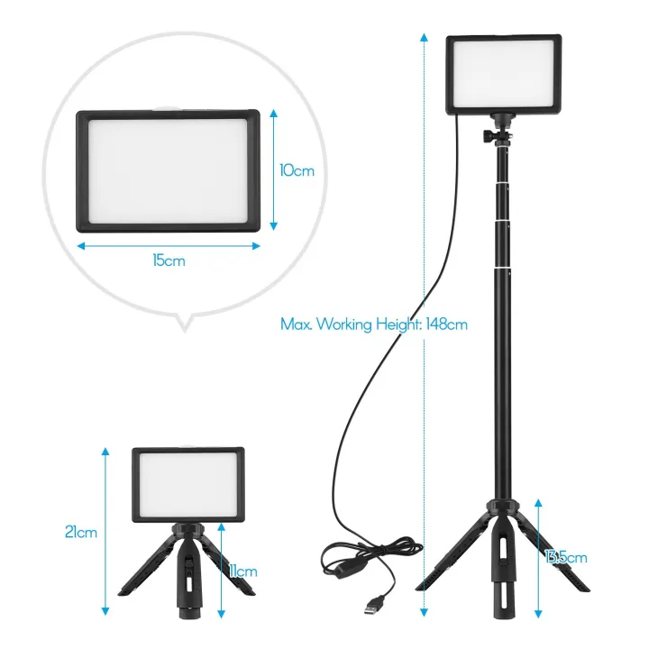 Andoer%202pcs%20USB%20LED%20Video%20Light%20Kit%20Photography%20Lighting%203200K-5600K%20120pcs%20Beads%2014-level%20Dimmable%20-%20black%20-%20Image%205