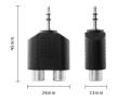 2 Pieces Gold Plated 3.5mm Stereo to 2-RCA Male to Female Adapter,Audio Splitter Adapter, Dual RCA Jack Adapter. 