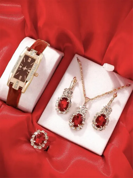 Vintage%20Square%20Women's%20Quartz%20Watch%20Leather%20Straps%20Wristwatch%20Water%20Resistant%20Watches%205pcs%20for%20Ladies%20and%20Girls%20-%20Image%202