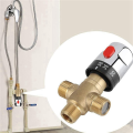 NXFDSIOZ 2X Thermostatic Mixing Valve Solid Brass G1/2 for Shower System Water Temperature Control Pipe Basin Thermostat Control. 