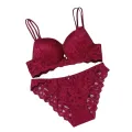 Women's Lace Bra Panty Lingerie Set multicolor. 