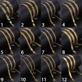 Necklace For Women Men Gold Color Figaro Rope Snake Curb Cuban Link Chain Mens Womens Fashion Jewelry 18-24 GNN2.