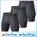 ZengVee 3pcs Men's Comfy Compression Shorts, Active Quick Dry High Stretch Base Layer Sportswear For Sports Gym. 