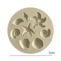 Marine Theme Cake Fondant Silicone Mold Seashell Conch Starfish Fish Under the Sea Style Pastry Baking Molds for Cookie Candy.