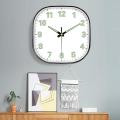 Square Luminous Wall Clock Clock Bedroom Noiseless Clock Living Room Quartz Clock Household Wall Clocks Simple and Light Luxury Pocket Watch. 
