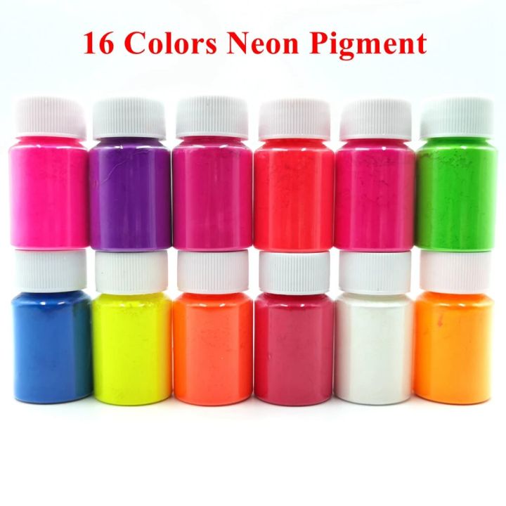 16Colors Neon Phosphor Powder Nail Art Pigment Dust Nail Glitter Fluorescent Powder Soap Dye Eye Powder Manicure Nails Art