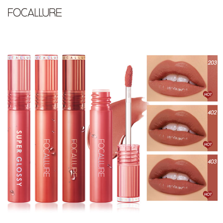 Focallure Shiny Nourish Lipgloss 17 Colors Long-Lasting Glossy Lipstick Waterproof Non-Stick Cup Cosmetic Moisturizing Lip Gloss