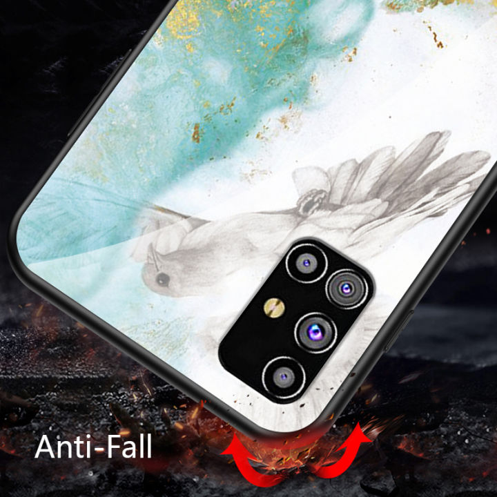Biruiqu%20For%20Samsung%20Galaxy%20M31s%20Shockproof%20Fashion%20Marble%20Tempered%20Glass%20Back%20Case%20Cover%20-%20Image%204