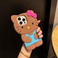cute cartoon 3D HelloKitty Laser pattern case for IPhone15 Pro max 14 13 12 11XS max XR X 8 plus 7plus soft cover.